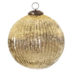Zlatá skleněná vánoční ozdoba koule Emma – 12x12 cm