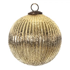 Zlatá skleněná vánoční ozdoba koule Emma – 14x14 cm