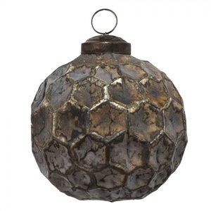 Měděná antik skleněná ozdoba Hexagon Copper S – 7x7 cm