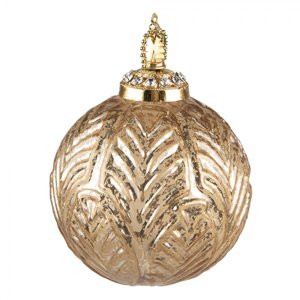 Zlatá skleněná vánoční ozdoba koule – 7x9 cm