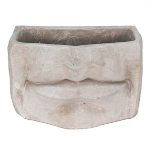 Usměvavý cementový květináč Mouth – 21x13x14 cm