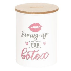 Vtipná pokladnička Saving Up For Botox – 10x13 cm