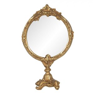 Stolní zrcadlo ve zlatém antik rámu Settarra – 12x6x19 cm