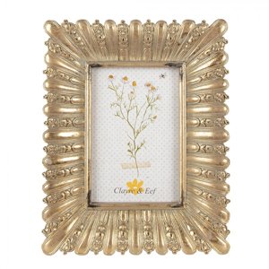 Zlatý antik fotorámeček se zdobnými květy – 10x15 cm