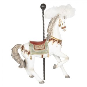 Dekorace Kůň s peříčky – 43x17x54 cm