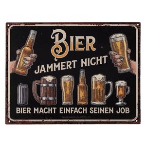 Nástěnná kovová cedule Bier Jammert Nicht – 33x1x25 cm