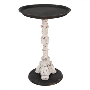 Černo-bílý antik kovový stolek Charlotte – 43x65 cm
