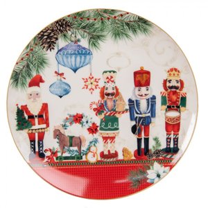Dezertní porcelánový vánoční talířek s Louskáčky – 21x2 cm