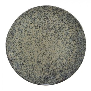 Zeleno-šedý jídelní kameninový talíř – 27x2 cm