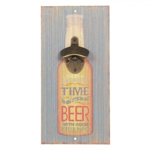 Dřevěná cedule na zeď s otvírákem na láhve Timr Beer – 15x3x30 cm