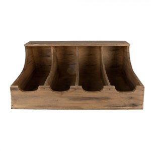 Hnědý dřevěný zásobník Janine – 40x28x17 cm