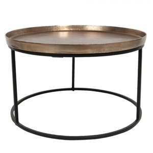 Kovový odkládací stolek ve zlato-černém provedení Nicoline – 60x35 cm