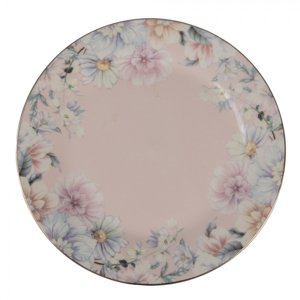 Porcelánový dezertní talířek s květinami Flowers – 18x2 cm