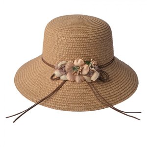 Hnědý klobouk se stuhou a kytičkami – Margeaux