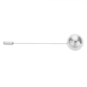 Brož stříbrná tyčka s kuličkou – 2x8 cm