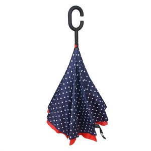 Modro červený puntíkatý deštník – 60  cm