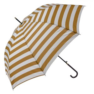 Bílo-hnědý deštník s pruhy pro dospělé – 100x88 cm
