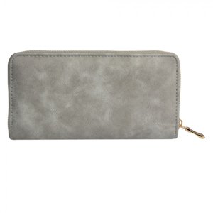 Šedivá koženková peněženka – 19x10 cm