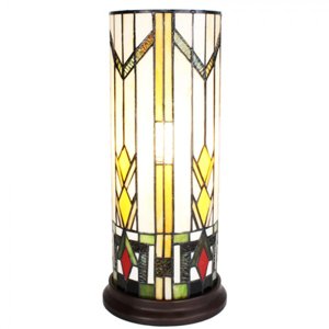 Válcová stolní lampa Tiffany – 18x40 cm