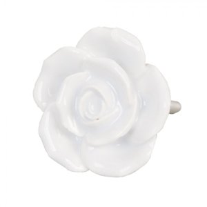 Keramická úchytka Růže bílá