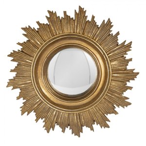 Nástěnné zrcadlo v masivním zlatém rámu s paprsky Tjapko