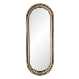Oválné nástěnné zrcadlo s hnědým rámem Viola – 15x2x41 cm