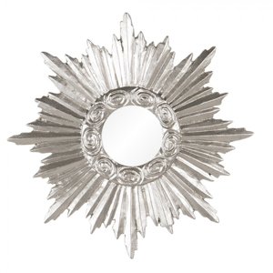 Stříbrné zrcadlo Sun s paprsky a zdobením po obvodu – 19x2x19 cm