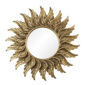 Zlaté zrcadlo v rámu z andělských křídel
