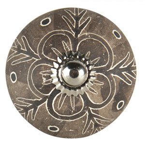 Keramická úchytka Luc s květinou – 4x6 cm