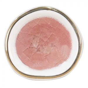 Bílo-růžová antik úchytka se zlatým okrajem a popraskáním Piera – 4x4x7 cm