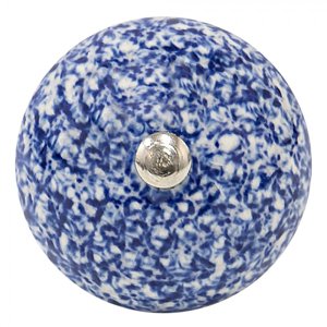 Béžovo-modrá keramická úchytka s mramorováním – 4x3 cm