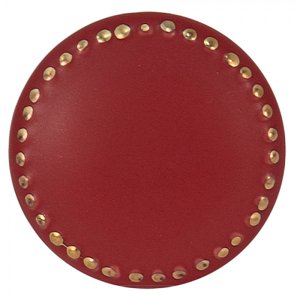 Červená keramická úchytka ze zlatými puntíky Lennaert – 4x3 cm