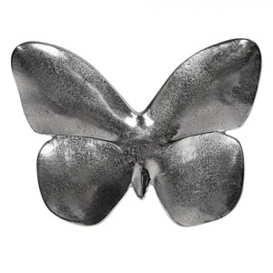 Dekorační stříbrná miska v designu motýla – 34x26x2 cm