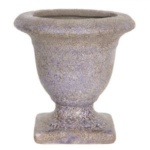 Fialový keramický květináč s patinou v antickém stylu Alida – 12x12 cm