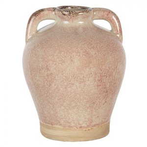 Světle růžová váza Emilie s popraskáním a patinou – 16x20 cm