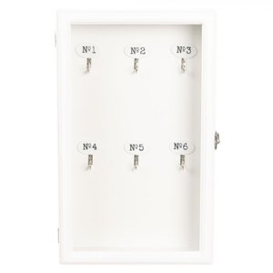 Bílá dřevěná skříňka na klíče – 24x7x38 cm