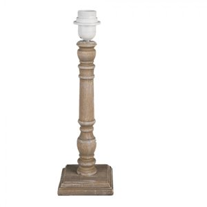 Hnědá dřevěná noha k lampě s patinou Lauke – 12x39 cm