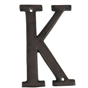 Nástěnné kovové písmeno K – 8x1x13 cm