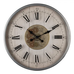 Nástěnné hodiny Cherise s ozubenými kolečky a římskými číslicemi – 60x8 cm