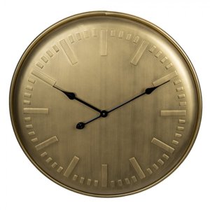 Zlaté kovové nástěnné hodiny Kalie – 62x3 cm