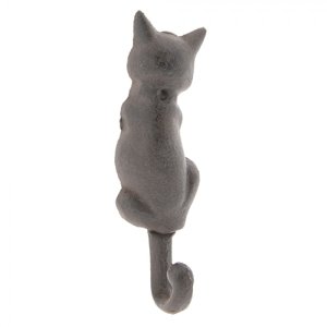 Nástěnný kovový háček kočka – 5x3x17 cm