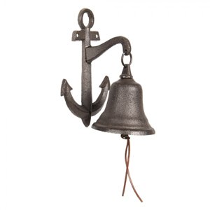 Litinový zvonek s kotvou – 14x10x22 cm