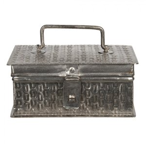 Kovový úložný box ve stříbrné barvě Barend – 18x11x8 cm