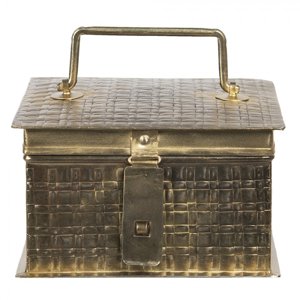 Kovový úložný box ve zlaté barvě Barend – 17x17x10 cm