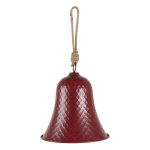 Červený kovový zvonek – 18x20 cm