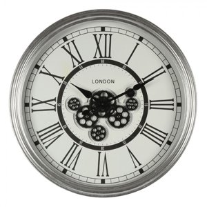 Nástěnné hodiny stříbrné 60*10 cm – 60x10 cm