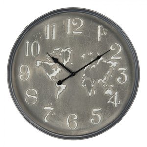 Vintage nástěnné hodiny se světadíly – 48x6 cm