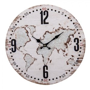 Nástěnné hodiny Merlion s mapou – 34x4 cm