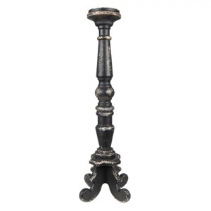 Černý antik dřevěný svícen – 23x65 cm