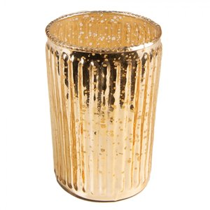 Skleněná čajová svíčka Houder Gold 6*9 cm – 6x9 cm